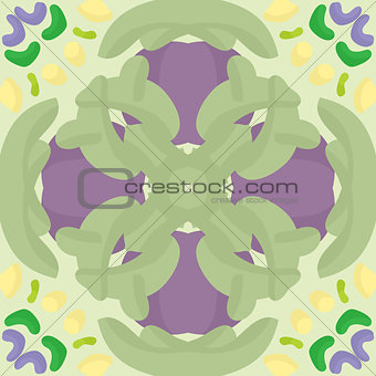 Seamless Green and Purple Pattern