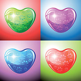 Heart shapes on colorful background to the Valentine's day.