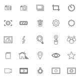 Photography line icons on white background