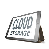 Tablet with cloud storage word