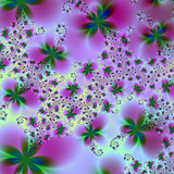 Pink Green and Blue Floral Abstract