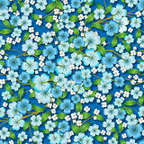 abstract floral ornament on blue