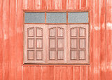 Red Wooden window