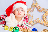 little baby celebrates Christmas