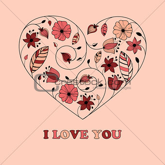 Vector Greeting Card with Heart