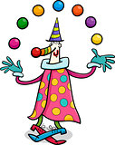 circus clown juggler cartoon illustration