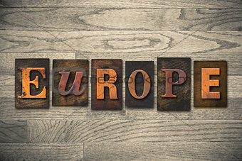Europe Concept Wooden Letterpress Type
