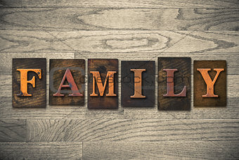 Family Concept Wooden Letterpress Type