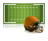 American Football Helmet and Field Illustration