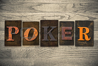 Poker Concept Wooden Letterpress Type