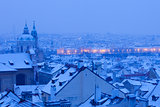 Prague - St. Nicolas church and rooftops of Mala Strana 