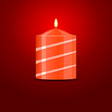 Vector Candle on red background