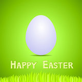 Vector green paper card with white easter egg