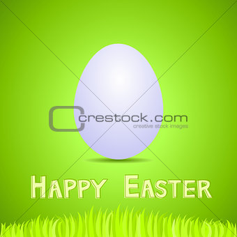Vector green paper card with white easter egg