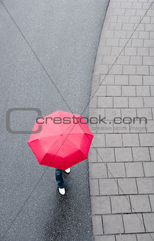 Human with umbrella