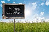 Chalkboard with text Happy valentine