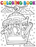 Coloring book cable car theme