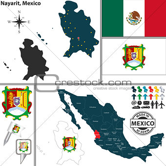 Map of Nayarit, Mexico