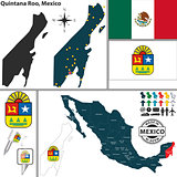 Map of Quintana Roo, Mexico