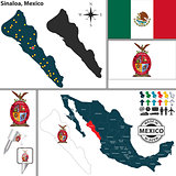 Map of Sinaloa, Mexico