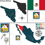Map of Sonora, Mexico