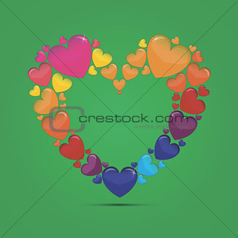 Vector Illustration - Colored Glass Heart