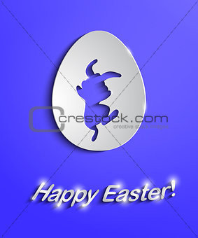 Easter egg with bunny silhouette