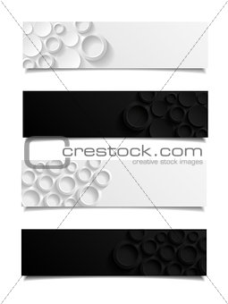 Set of abstract geometric banners. Vector illustration