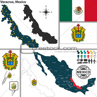 Map of Veracruz, Mexico