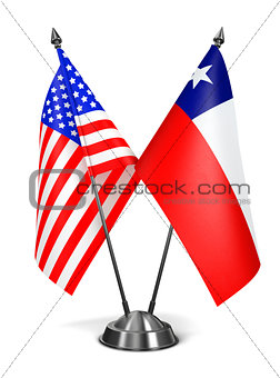 USA and Chile - Miniature Flags.