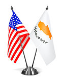 USA and Cyprus - Miniature Flags.