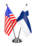 USA and Finland - Miniature Flags.