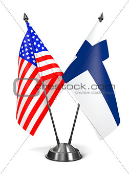 USA and Finland - Miniature Flags.