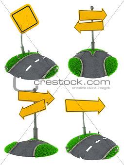 Set of Blank Road Sign Concepts.