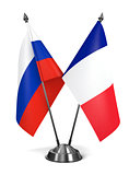 Russia and France  - Miniature Flags.