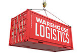Warehouse Logistics on Red Metal Container.