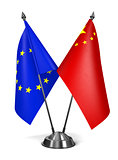 EU and China - Miniature Flags.