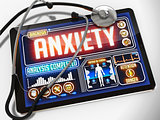 Anxiety on the Display of Medical Tablet.