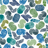 Seamless pattern with numbers textured with print halftones.