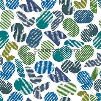 Seamless pattern with numbers textured with print halftones.