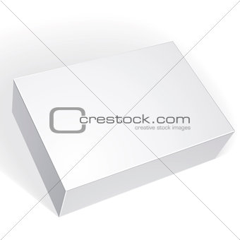 Package white box design isolated on white background, template 