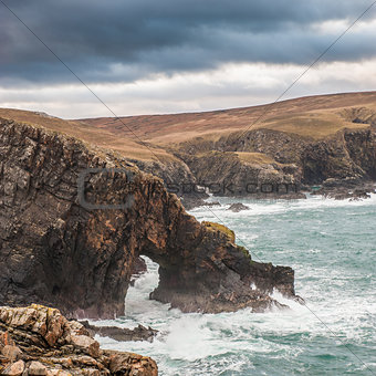 Natural Archway on Scottish coastline