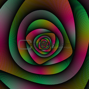 Spiral Labyrinth in Green Pink and Purple