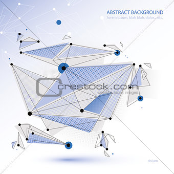 Abstract mesh vector illustration, template for technology theme layouts. Connection and communication theme, engineering idea, clear EPS8.