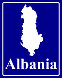 silhouette map of Albania