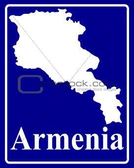 silhouette map of Armenia