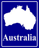 silhouette map of Australia