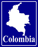 silhouette map of Colombia