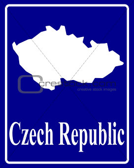 silhouette map of Czech Republic