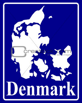 silhouette map of Denmark